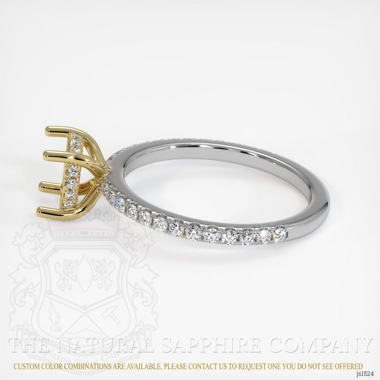 14K Yellow & White Pave Ring Setting