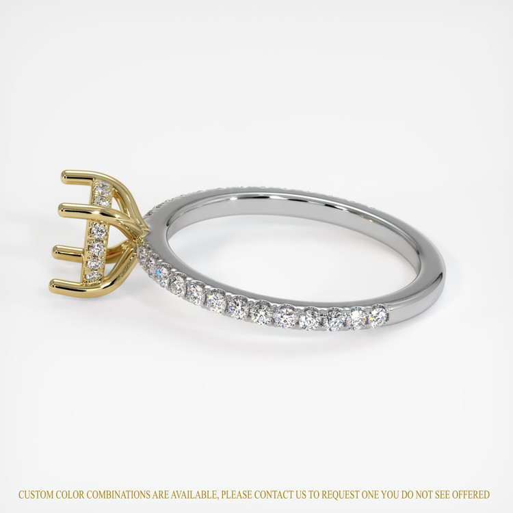 14K Yellow & White Pave Ring Setting