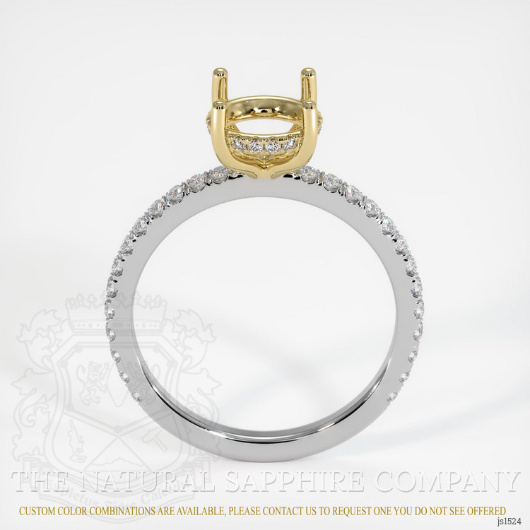 14K Yellow & White Pave Ring Setting