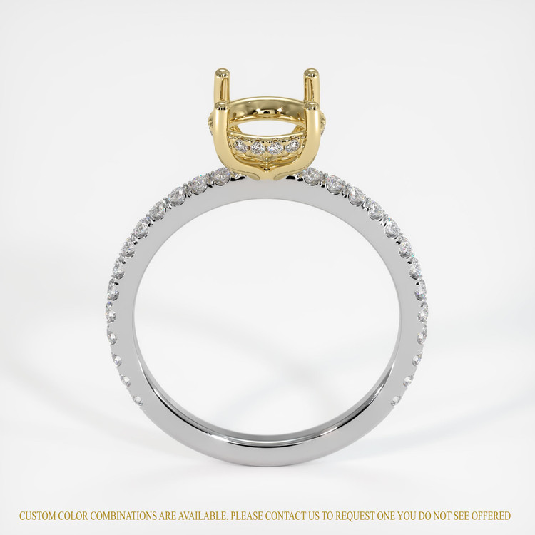 14K Yellow & White Pave Ring Setting