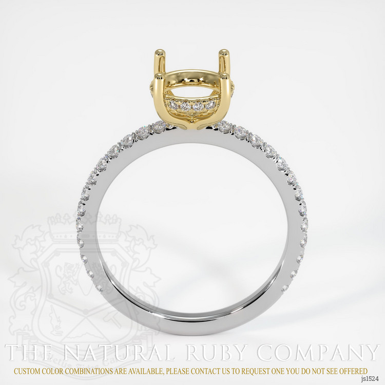 14K Yellow & White Pave Ring Setting