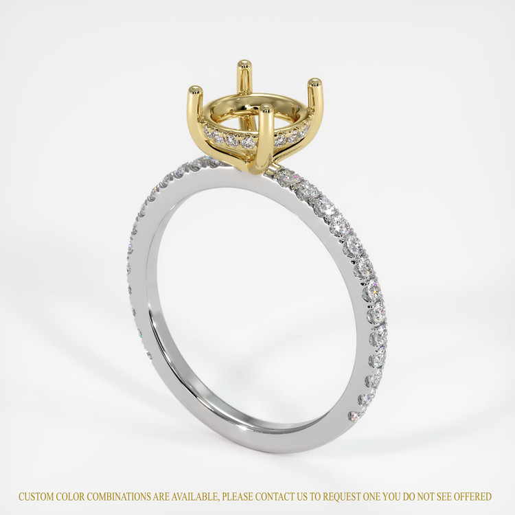 18K Yellow & White Pave Ring Setting