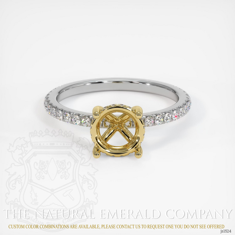 18K Yellow & White Pave Ring Setting