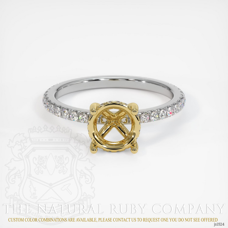 18K Yellow & White Pave Ring Setting