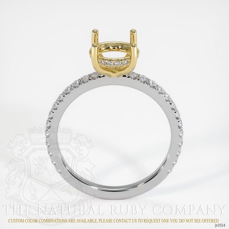 18K Yellow & White Pave Ring Setting