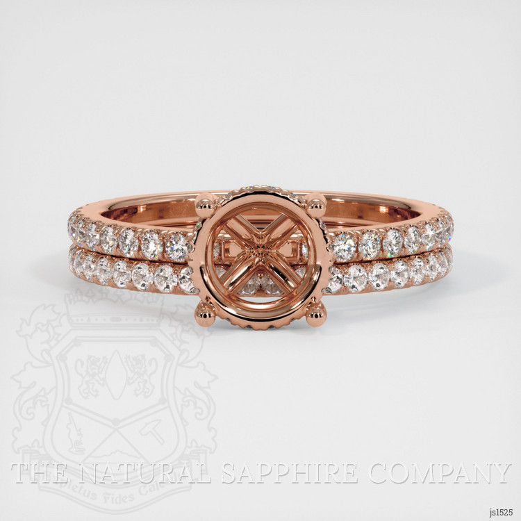 14K Rose Gold Pave Ring Setting