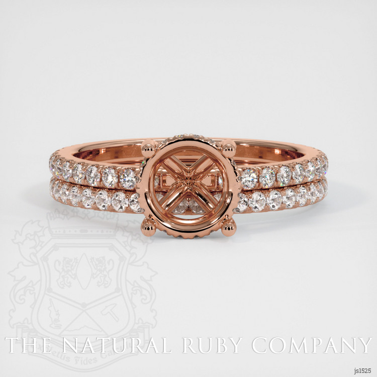 14K Rose Gold Pave Ring Setting