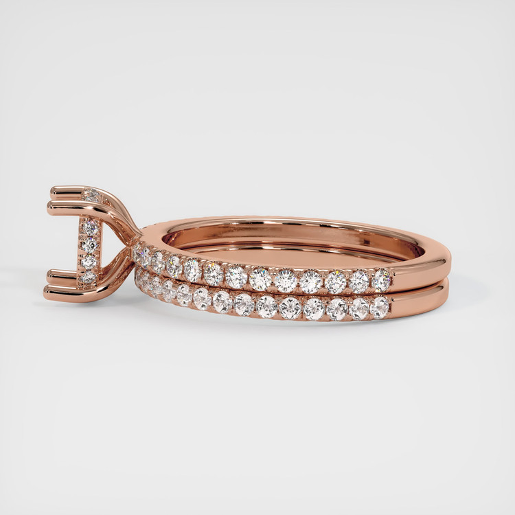 14K Rose Gold Pave Ring Setting