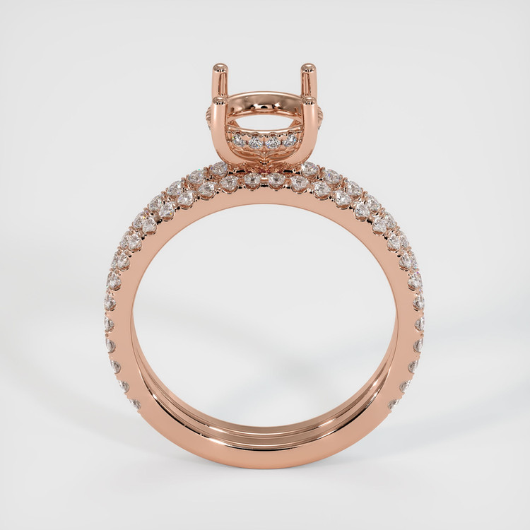14K Rose Gold Pave Ring Setting