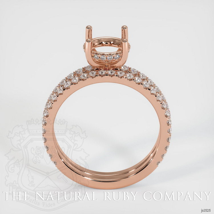 14K Rose Gold Pave Ring Setting