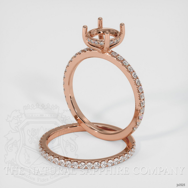 14K Rose Gold Pave Ring Setting