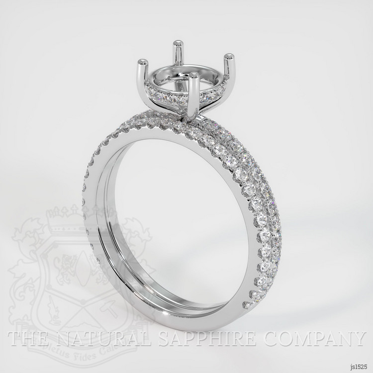 14K White Gold Pave Ring Setting