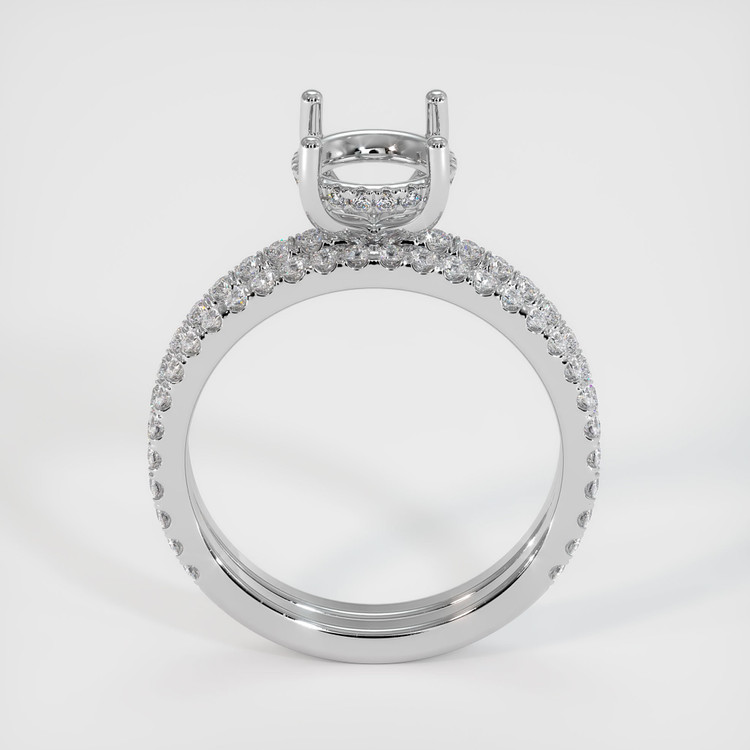 14K White Gold Pave Ring Setting