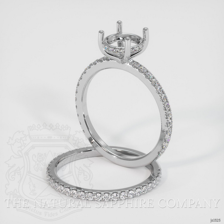 14K White Gold Pave Ring Setting