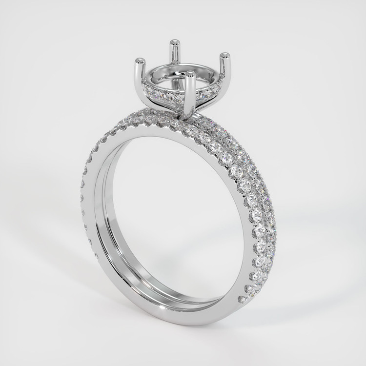 18K White Gold Pave Ring Setting