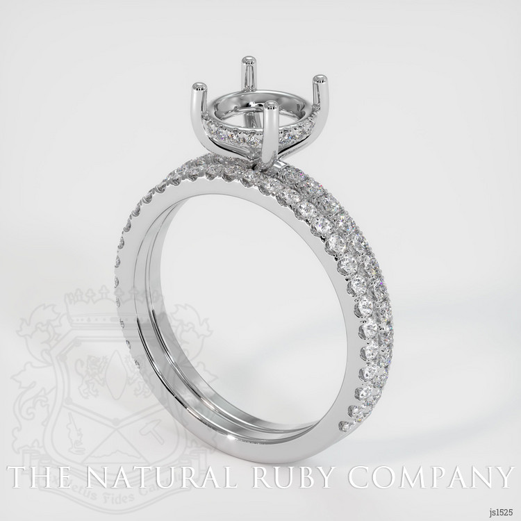 Pave Ring Setting 18K White Gold Pave Ring Setting #JS1525W18 | The Natural Ruby Company