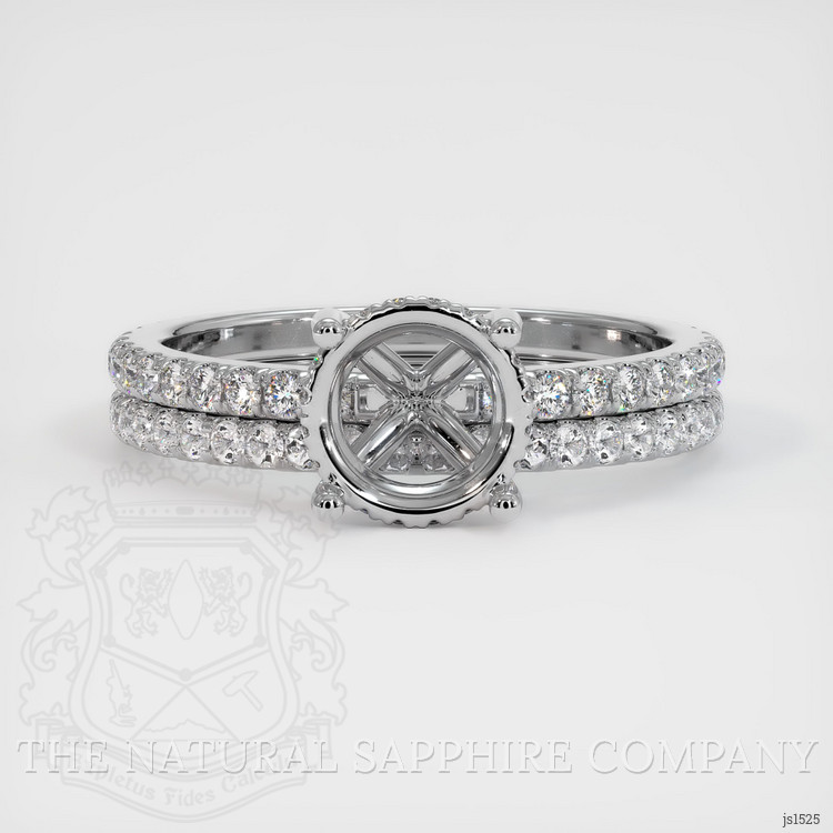 18K White Gold Pave Ring Setting