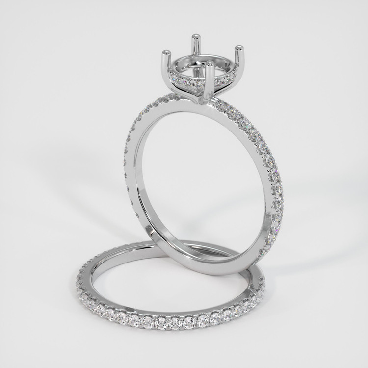 18K White Gold Pave Ring Setting