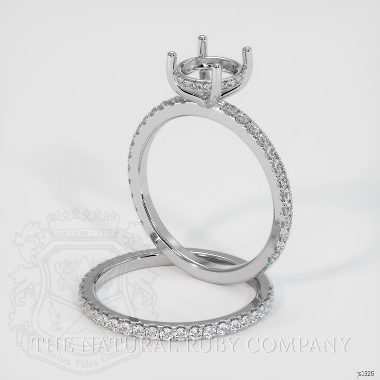18K White Gold Pave Ring Setting