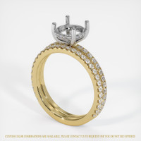 14K White & Yellow Pave Ring Setting Video