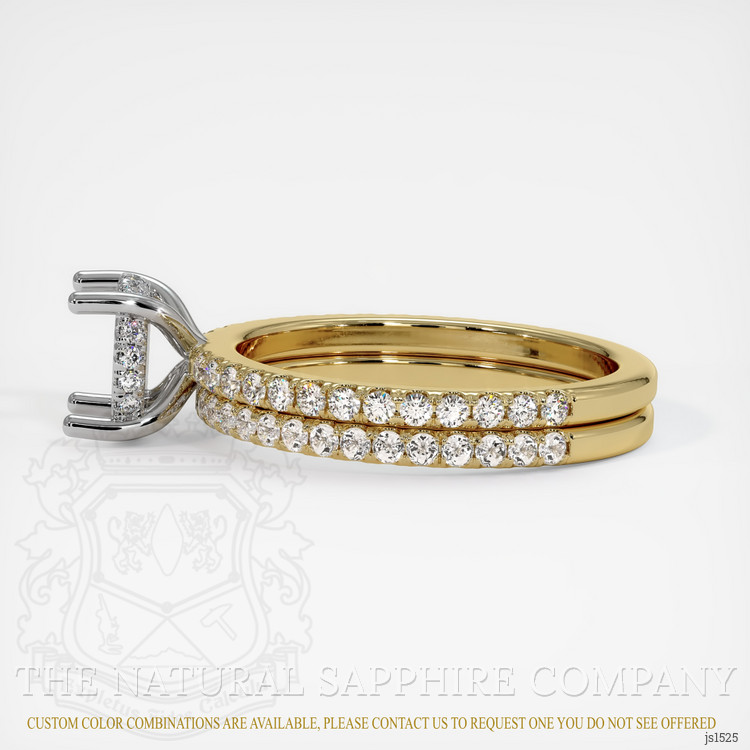 14K White & Yellow Pave Ring Setting