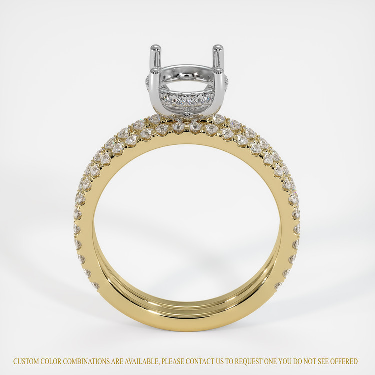 14K White & Yellow Pave Ring Setting