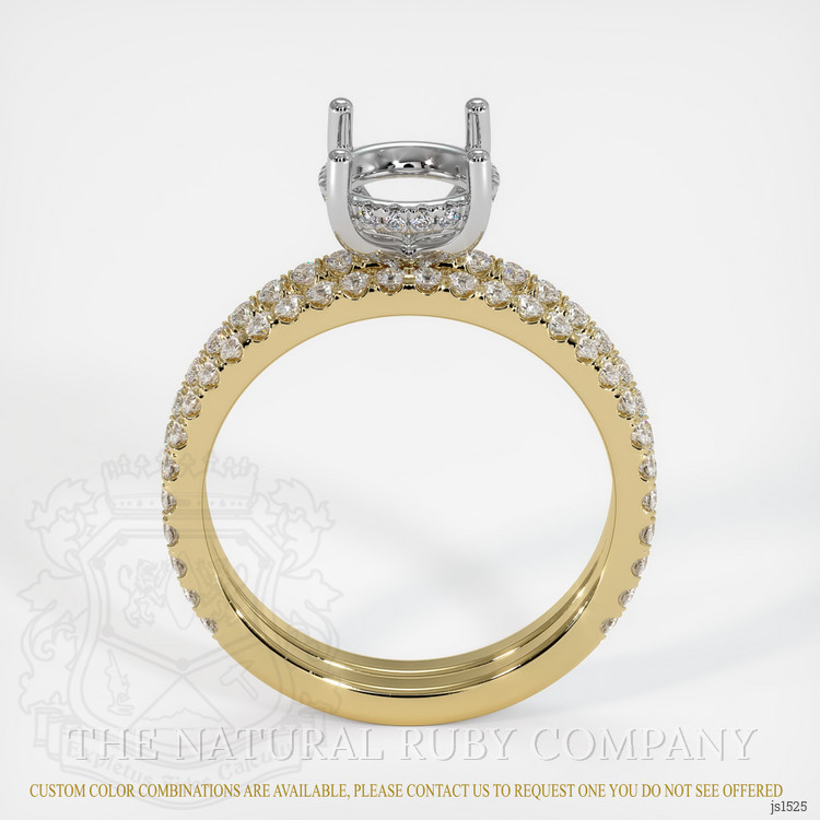 14K White & Yellow Pave Ring Setting