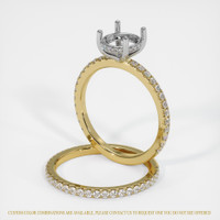 14K White & Yellow Pave Ring Setting Image