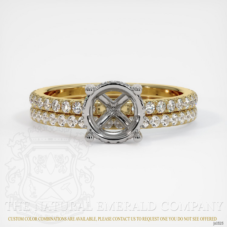 18K White & Yellow Pave Ring Setting