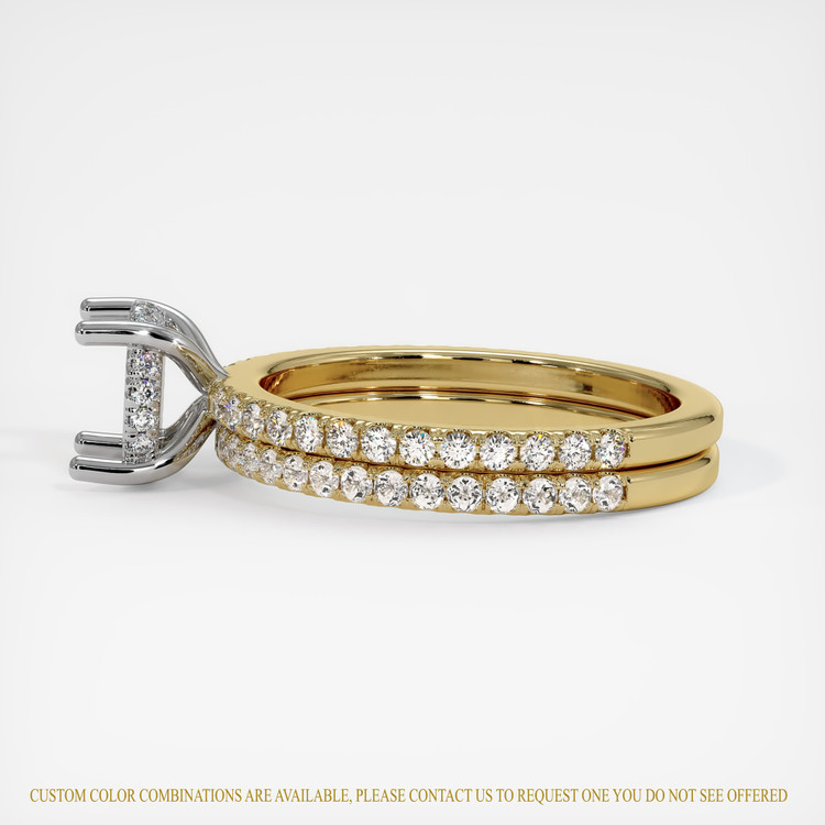 18K White & Yellow Pave Ring Setting