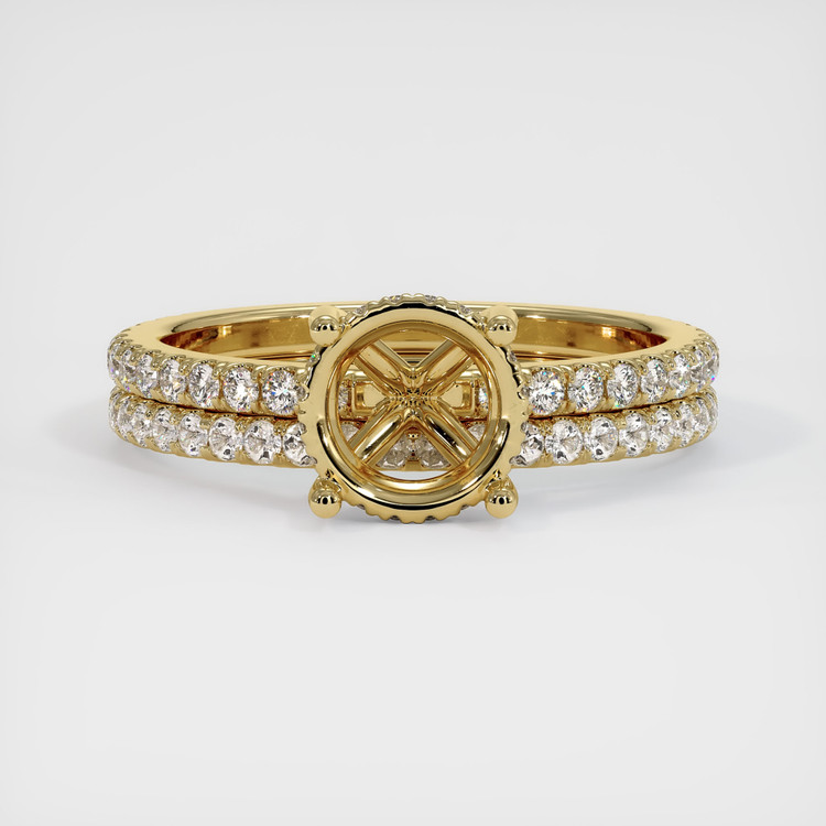 14K Yellow Gold Pave Ring Setting