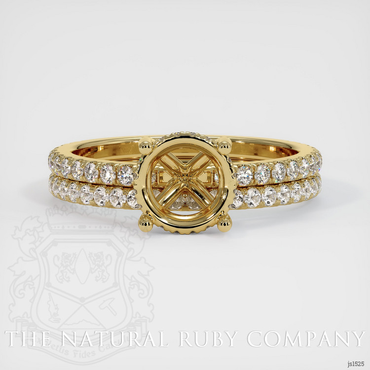 14K Yellow Gold Pave Ring Setting