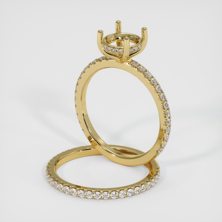 14K Yellow Gold Pave Ring Setting