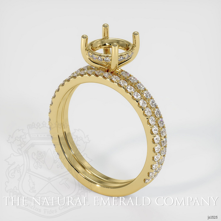 18K Yellow Gold Pave Ring Setting