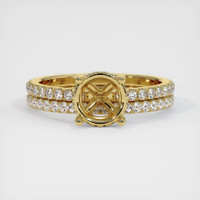 18K Yellow Gold Pave Ring Setting Image