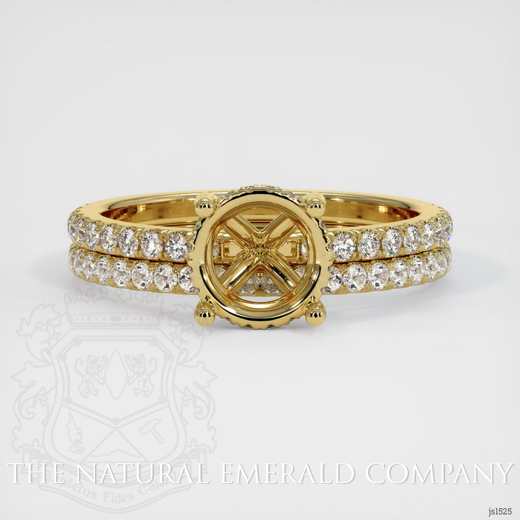 18K Yellow Gold Pave Ring Setting