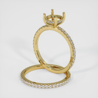 18K Yellow Gold Pave Ring Setting Image