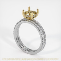 14K Yellow & White Pave Ring Setting Video