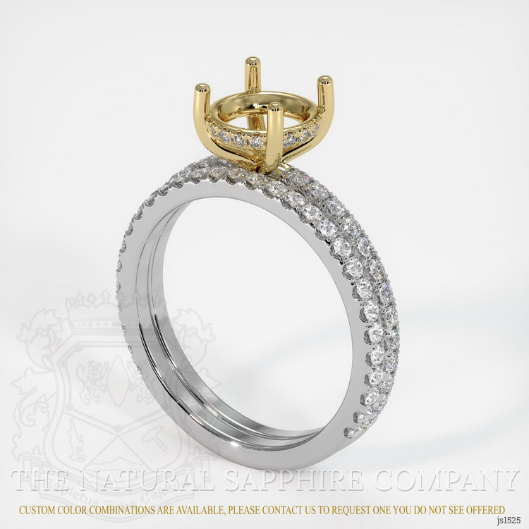 14K Yellow & White Pave Ring Setting