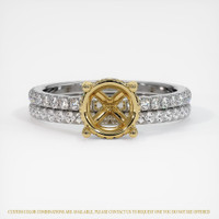14K Yellow & White Pave Ring Setting Image