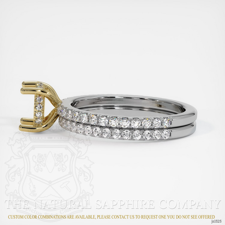 14K Yellow & White Pave Ring Setting