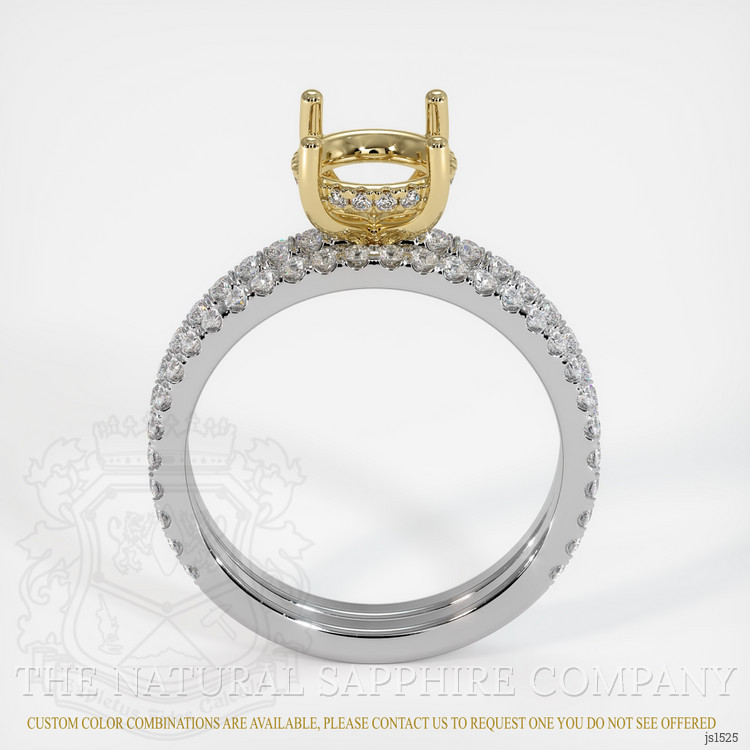 14K Yellow & White Pave Ring Setting