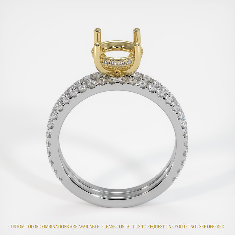 18K Yellow & White Pave Ring Setting