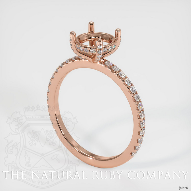 14K Rose Gold Pave Ring Setting