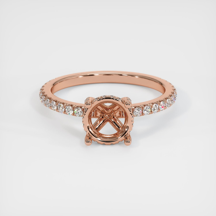 14K Rose Gold Pave Ring Setting