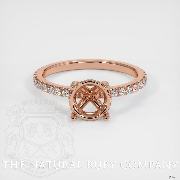 14K Rose Gold Pave Ring Setting