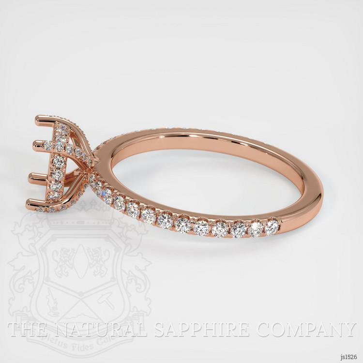 14K Rose Gold Pave Ring Setting