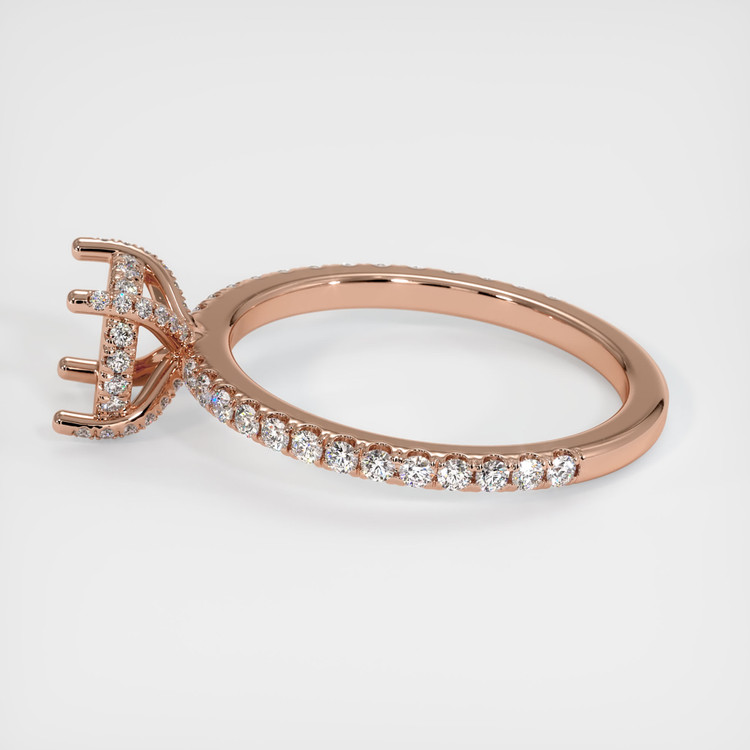 14K Rose Gold Pave Ring Setting