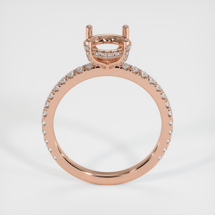 14K Rose Gold Pave Ring Setting