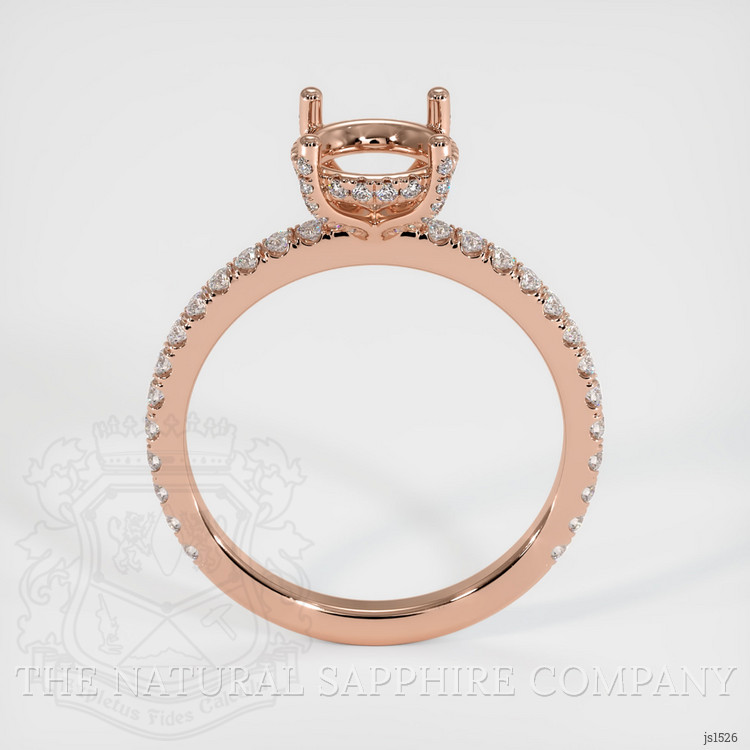 14K Rose Gold Pave Ring Setting